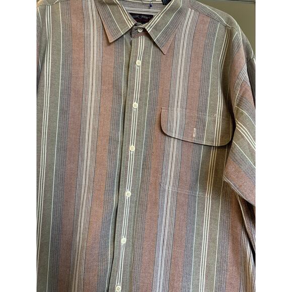 VTG Members only button down long sleeve collared striped 100% cotton 2XL Tall - Picture 3 of 9